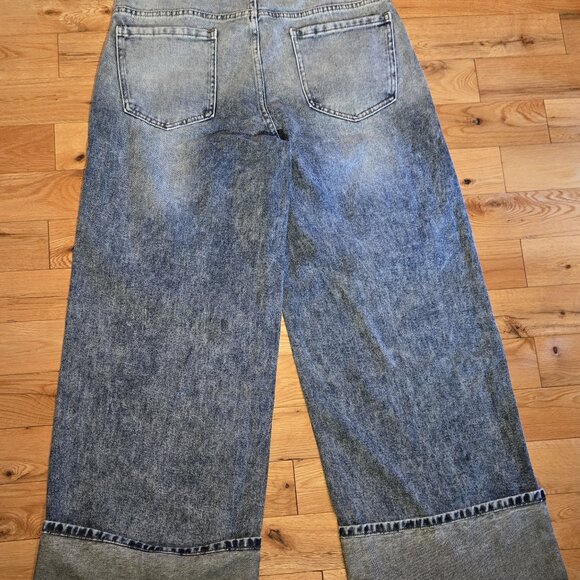 NEW Peace Patchwork Boho Cuffed Jeans size Small - Picture 3 of 5